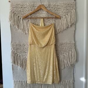 One33 Social Sequin Cowl Neck Dress